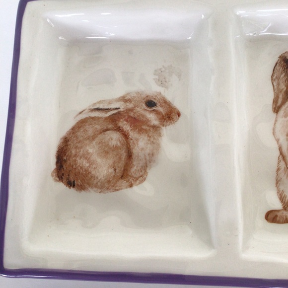 CERAMIC BUNNY SERVING TRAY NWT - Picture 5 of 9